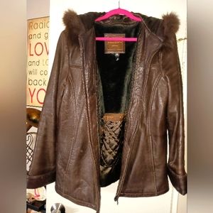 Brown Italian lamb skin Knoles and Carter winter coat